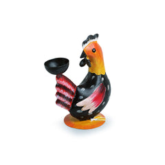 Homely Hen' Handpainted Tea Light Holder Cum Garden Decorative Showpiece In Metal (17.8 cm)