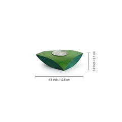 💚 Handcrafted Heera-Shaped Tea-Light Holder in Light Green