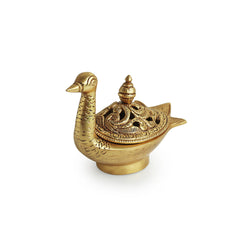 🕊️ Handcrafted Brass Swan Diffuser & Incense Burner – Antique Finish
