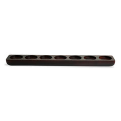 🕯️ Linear Flame Wooden Tea Light Holder – Handcrafted Mango Wood Decor