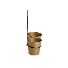 'The Owl Buckets' Wall Planter Pots In Galvanized Iron (Set of 2)