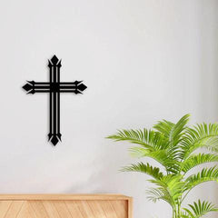 Elegant Christian Cross Metal Wall Art