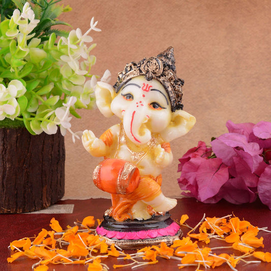 Ganesha Statue Showpiece Idol Shriganesh Bhagwan Murti / Home, Office Decor / Car Dashboard Ganpati / Lord Vinayaka Statue God of Luck & Success Sculpture / Gift Items -05