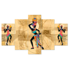 Set of Five MDF Framed 3D Wall Painting for Home Decoration, Big Size Painting for Living Room, Bedroom (24x50 inches)DR 53