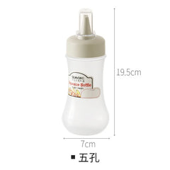 5 Hole Squeeze Sauce Bottle (280ML), Portable Plastic Sauce Bottle with Lid Five Holes, Sauce Dispenser Bottle [Buy 1 Get 1 Free]