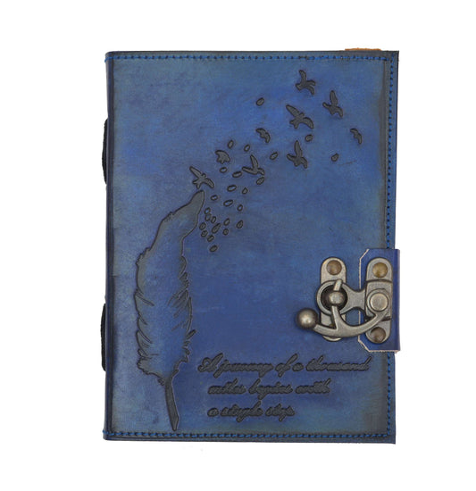 Genuine Leather Diary | Vintage Handmade Leather Journal | Premium Antique String Closure | 200 Handmade Deckle Edge Antique Pages -1