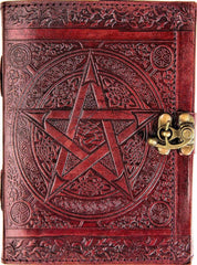 Leather Journal Diary with metal lock vintage Journal handmade 200 pages white unruled|travel Diary|personal journal -1