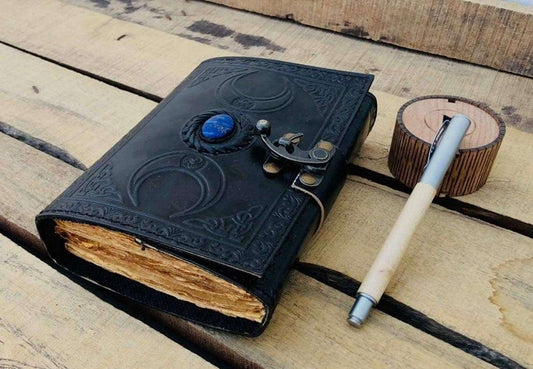 Genuine Leather Diary | Vintage Handmade Leather Journal | Premium Antique String Closure | 200 Handmade Deckle Edge Antique Pages -1