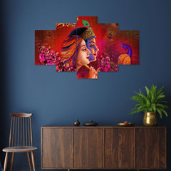 Set of Five MDF Framed 3D Wall Painting for Home Decoration, Big Size Painting for Living Room, Bedroom (24x50 inches)DR 48