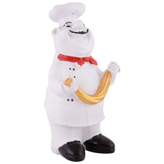 Resin Showpiece Cute Chef Figurine Miniature Statue Ornaments Welcome Board Table Dcor For Kitchen Decoration items for Restaurant