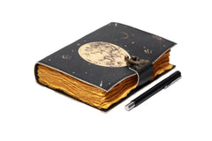 Genuine Leather Diary | Vintage Handmade Leather Journal | Premium Antique String Closure | 200 Handmade Deckle Edge Antique Pages -1