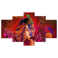 Set of Five MDF Framed 3D Wall Painting for Home Decoration, Big Size Painting for Living Room, Bedroom (24x50 inches)DR 48