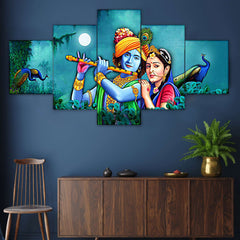 Set of Five MDF Framed 3D Wall Painting for Home Decoration, Big Size Painting for Living Room, Bedroom (24x50 inches)DR 48