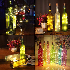 3 Pcs LED Bottle Decorating Light, LED Wine Bottle Cork Copper Wire String Lights, 2M Battery Operated for Room, Balcony, Diwali Lights Decor
