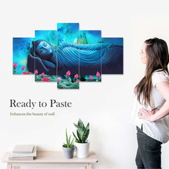 Set of Five MDF Framed 3D Wall Painting for Home Decoration, Big Size Painting for Living Room, Bedroom (17x30 inches)WE 1