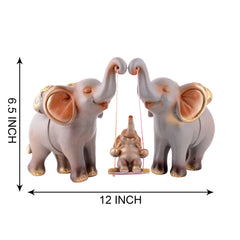 Polyresin Set Of 2 Dear showpiece for Home decoration items Table Dcor Living Room Gift Boxes for Weddings, Parties, Housewarming for Home and Office Use (Brown Golden)