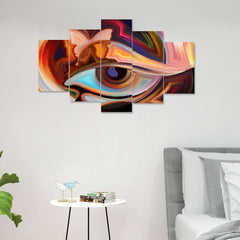 Set of Five MDF Framed 3D Wall Painting for Home Decoration, Big Size Painting for Living Room, Bedroom (24x50 inches)DR 48