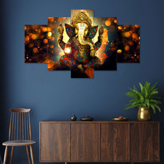 Set of Five MDF Framed 3D Wall Painting for Home Decoration, Big Size Painting for Living Room, Bedroom (17x30 inches)WE 1