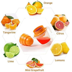 Manual Citrus Juicer with Container – Hand Press Orange & Lemon Juice Extractor with Filter and Pour Spout (Random Color)