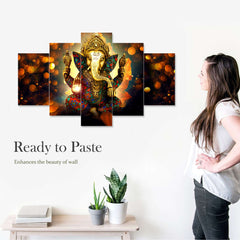 Set of Five MDF Framed 3D Wall Painting for Home Decoration, Big Size Painting for Living Room, Bedroom (17x30 inches)WE 1