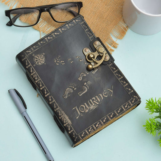 Genuine Leather Diary | Vintage Handmade Leather Journal | Premium Antique String Closure | 200 Handmade Deckle Edge Antique Pages -1