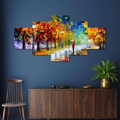 Set of Five MDF Framed 3D Wall Painting for Home Decoration, Big Size Painting for Living Room, Bedroom (24x50 inches)DR 48