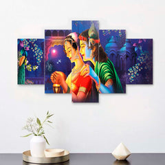 Set of Five MDF Framed 3D Wall Painting for Home Decoration, Big Size Painting for Living Room, Bedroom (24x50 inches)DR 48