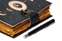 Genuine Leather Diary | Vintage Handmade Leather Journal | Premium Antique String Closure | 200 Handmade Deckle Edge Antique Pages -1