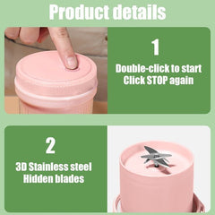 420ml Portable Mini Electric Juicer, Blender, Juicer Bottle Mixer, Juice Maker, Fruit Juicer Machine Electric, USB Rechargeable Personal Mini Juicer