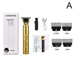 Professional Vintage T9 Trimmer Cordless Hair Clipper for Men, USB Rechargeable, Stainless Steel Blade, 90-Minute Runtime, Includes 4 Limit Combs