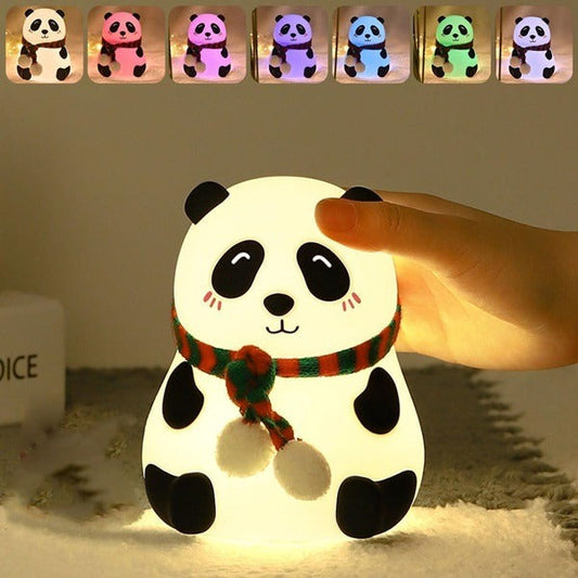 Rechargeable Panda Silicone Night Light, 7-Color Changing, Perfect Room Decor &amp; Gift for Toddler, Children, Teens- Cute Valentine's Day Present