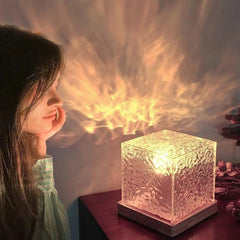 Dynamic Water Ripple Effect Night Light Lamp, USB Portable Night Lamp for Home Decor, Office, Bedroom & Gifting