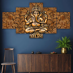 Set of Five MDF Framed 3D Wall Painting for Home Decoration, Big Size Painting for Living Room, Bedroom (17x30 inches)WE 1