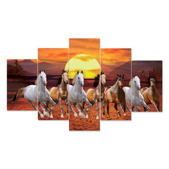 Set of Five MDF Framed 3D Wall Painting for Home Decoration, Big Size Painting for Living Room, Bedroom (24x50 inches)DR 48