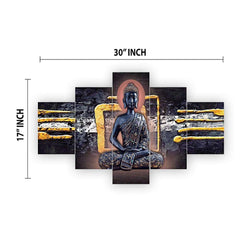 Set of Five MDF Framed 3D Wall Painting for Home Decoration, Big Size Painting for Living Room, Bedroom (17x30 inches)WE 1