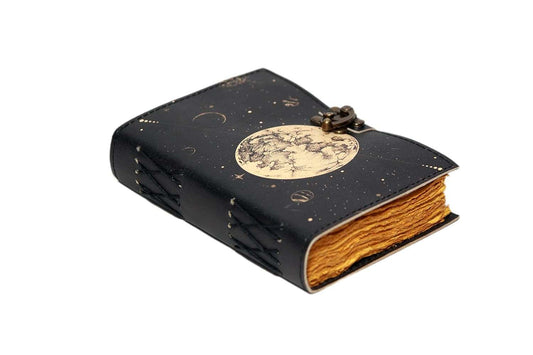 Genuine Leather Diary | Vintage Handmade Leather Journal | Premium Antique String Closure | 200 Handmade Deckle Edge Antique Pages -1
