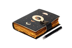 Genuine Leather Diary | Vintage Handmade Leather Journal | Premium Antique String Closure | 200 Handmade Deckle Edge Antique Pages -1