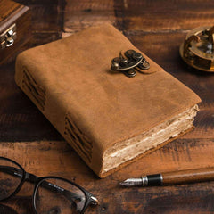 Genuine Leather Diary | Vintage Handmade Leather Journal | Premium Antique String Closure | 200 Handmade Deckle Edge Antique Pages -1