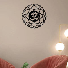 Om With Flower Metal Wall Art