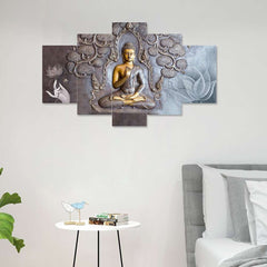 Set of Five MDF Framed 3D Wall Painting for Home Decoration, Big Size Painting for Living Room, Bedroom (24x50 inches)DR 48