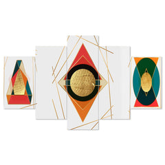Set of Five MDF Framed 3D Wall Painting for Home Decoration, Big Size Painting for Living Room, Bedroom (24x50 inches)DR 48
