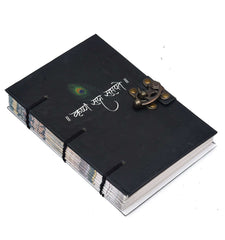 Handmade Printed Cardboard Journal Diary with Buckle Lock Unruled 200 Pages Notepad Personal Diaries for Men and Women -1