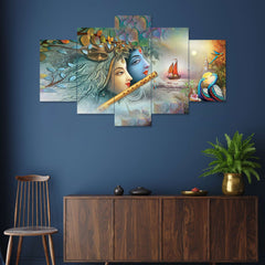 Set of Five MDF Framed 3D Wall Painting for Home Decoration, Big Size Painting for Living Room, Bedroom (17x30 inches)WE 1