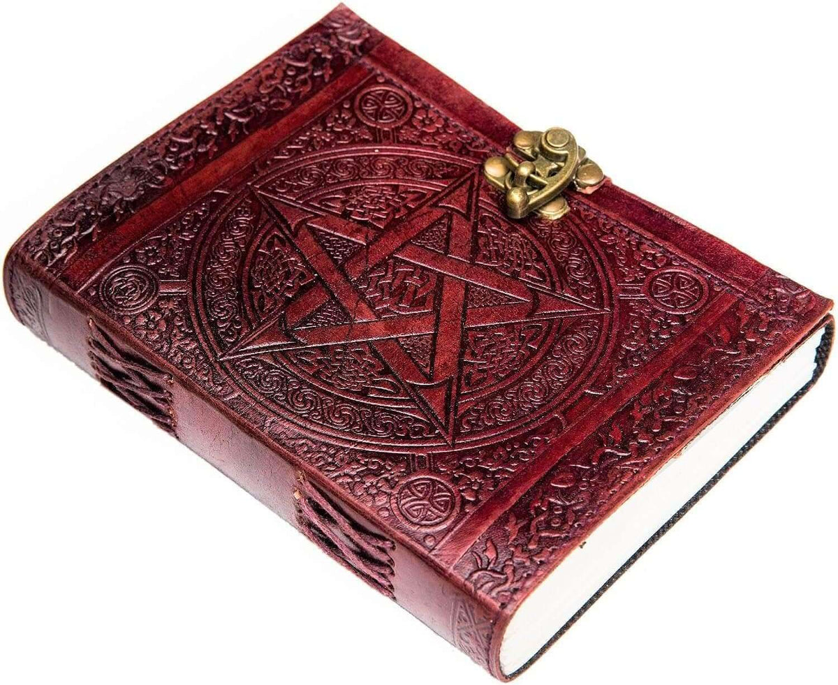 Leather Journal Diary with metal lock vintage Journal handmade 200 pages white unruled|travel Diary|personal journal -1