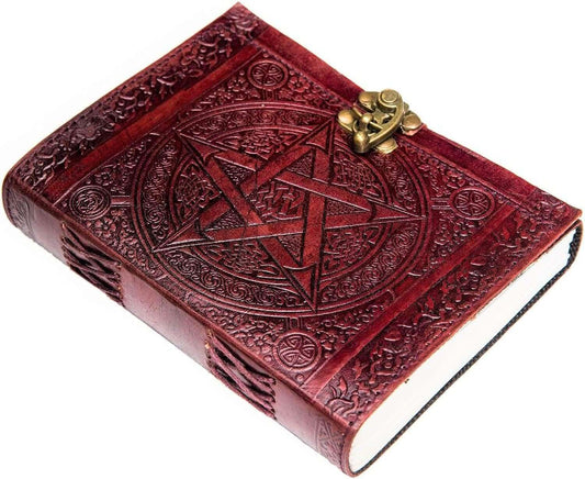 Leather Journal Diary with metal lock vintage Journal handmade 200 pages white unruled|travel Diary|personal journal -1