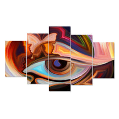 Set of Five MDF Framed 3D Wall Painting for Home Decoration, Big Size Painting for Living Room, Bedroom (24x50 inches)DR 48
