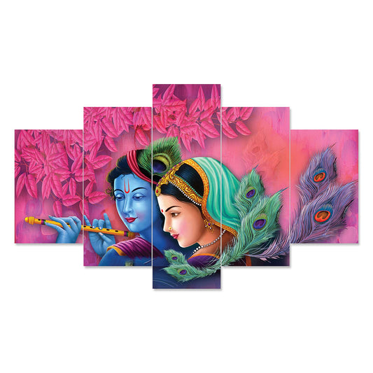Set of Five MDF Framed 3D Wall Painting for Home Decoration, Big Size Painting for Living Room, Bedroom (24x50 inches)DR 48