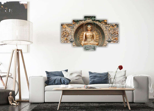 Set of Five MDF Framed 3D Wall Painting for Home Decoration, Big Size Painting for Living Room, Bedroom (24x50 inches)DR 48