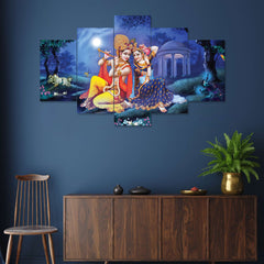 Set of Five MDF Framed 3D Wall Painting for Home Decoration, Big Size Painting for Living Room, Bedroom (24x50 inches)DR 48