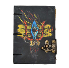 Handmade Printed Cardboard Journal Diary with Buckle Lock Unruled 200 Pages Notepad Personal Diaries for Men and Women -1